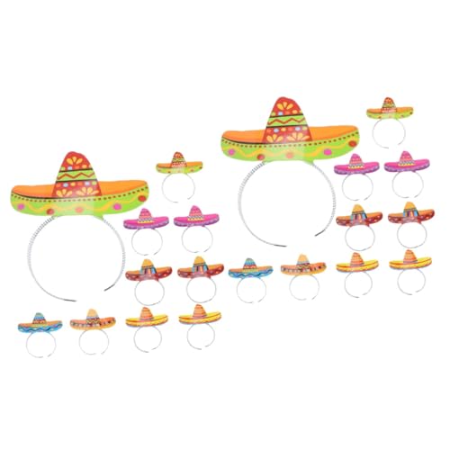 HAWILLOSCH 24 Stk Mexikanisches Stirnband Stroh-sombrero Mini-sombrero Zubehör Für Mexikanische Themenpartys Mexikanisches Fiesta-party-stirnband Fiesta-stirnband Sombrero Mexikanisch Papier von HAWILLOSCH