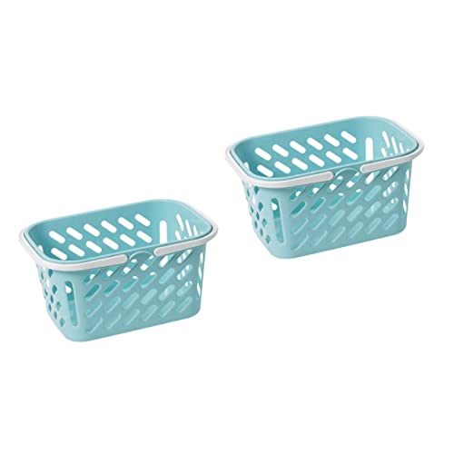 HAWILLOSCH 2St Einkaufskorb ablagekörbe Storage Baskets mikrolandschaft Mikroszenendekoration Terrarium kaufen Mädchen Spielzeug vorgeben Aufbewahrungskorb Ornament Mini-Hauskorb Plastik Blue von HAWILLOSCH