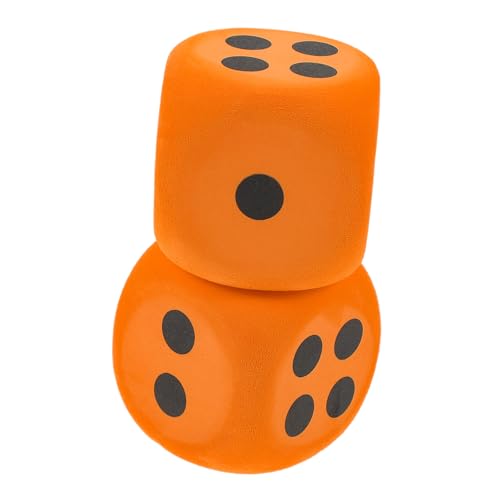 HAWILLOSCH 2St Große Schaumstoffwürfel große nummerierte Würfel Standard-Spielwürfel Schaumstoffwürfel für Outdoor-Spiele Party Games partyspiele Würfel-Stütze farbige Würfel Eva Orange von HAWILLOSCH