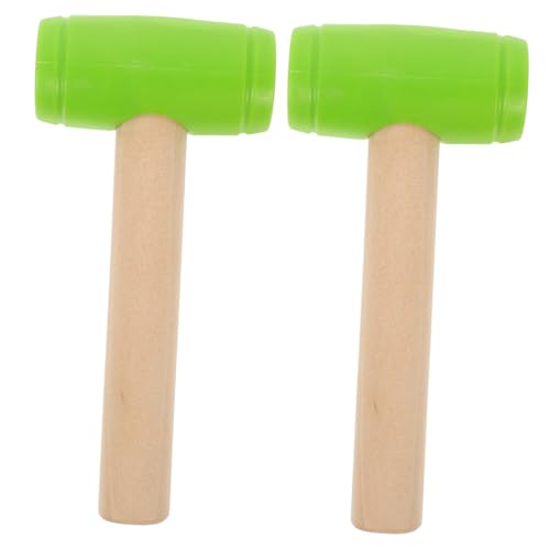 HAWILLOSCH 2St Holzspielzeug für Kinder Holzhammer Spielzeug Spielhammer Kinder Holzhammer kinderwerkzeug kinderspielzeug vorgeben, Hämmer zu Spielen Hammerspielzeug für Kinder hölzern Green von HAWILLOSCH