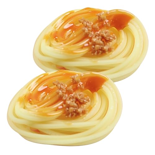 HAWILLOSCH 2St Nudeln mit künstlicher Soße simulierte Pasta gefälschte Lebensmittelverzierung Spagmoos Hausdekoration Simulation PVC- -Modelle -Requisiten Yellow von HAWILLOSCH