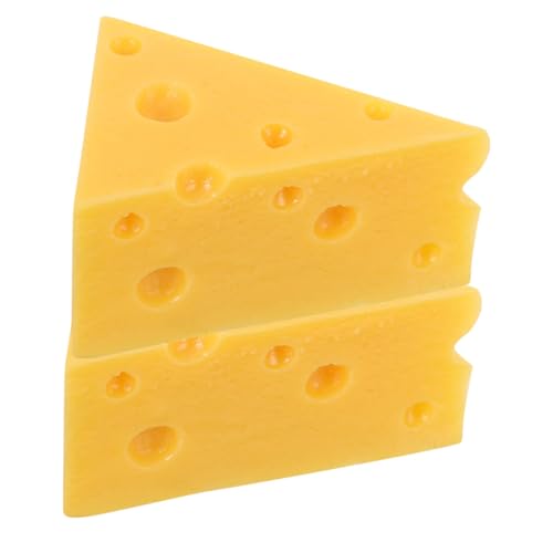 HAWILLOSCH 2St Simulationskäsemodell simulierter Käse lebensechter Nachtisch gefälschter Nachtisch Simulation Käse Leichtgewichtige Accessoires Lebensmittelmodelle Käse-Requisite Harz Yellow von HAWILLOSCH