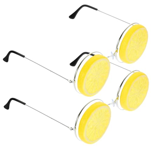 HAWILLOSCH 2St Zitronengläser party brillen partybrille party glasses Luau-Party-Sonnenbrille klare Gläser Obstgläser künstliche zitronen Bekleidung lustige Brille Cosplay-Party-Brille Yellow von HAWILLOSCH