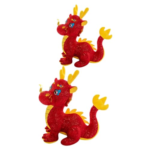 HAWILLOSCH 2Stücke Drachen Plüschpuppe Gefülltes Maskottchen für Neujahr Dekoratives Drachenstofftier Glücksbringer für Jahr des Drachen HAWILLOSCH 2Stücke Drachen Plüschpuppe Gefülltes Maskottchen für Neujahr Dekoratives Drachenstofftier Glücksbringer für Jahr des Drachen von HAWILLOSCH