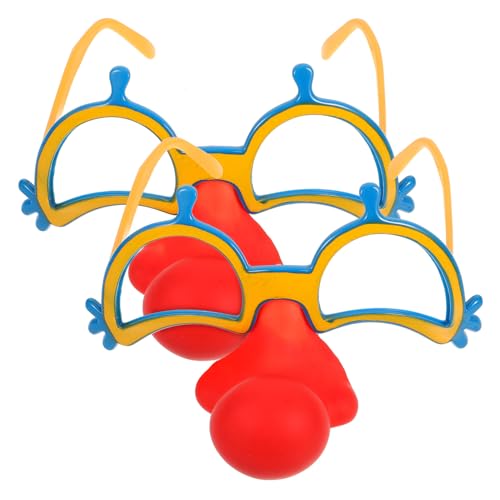 HAWILLOSCH 2st Cosplay-clown-brille Karneval Brille Falsche Clownsnase-brille Halloween Lustig Clownbrille Mit Nase Partybrille Einzigartige Brillen Clown-party-brillengestell Pc，ac von HAWILLOSCH