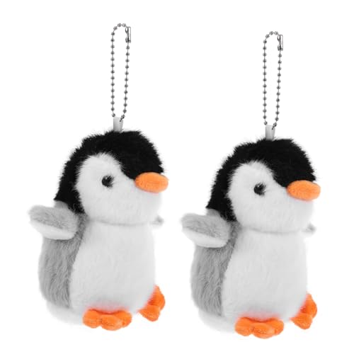 HAWILLOSCH 2st Pinguin-puppe-anhänger Plüsch Schlüsselhalter Beutel Gefüllte Puppe Schlüsselanhänger Süßer Schlüsselanhänger Pinguin-spielzeug Rucksack Gefüllter Schlüsselanhänger Grey von HAWILLOSCH