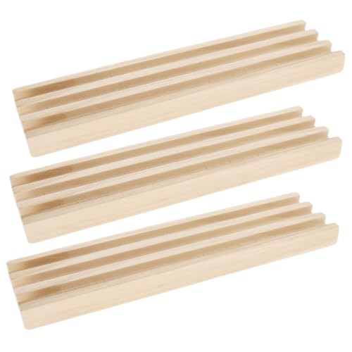 HAWILLOSCH 3 Stück Multifunktions Domino Halter Holz Domino Basen Domino Halter DIY Holz Domino Racks von HAWILLOSCH