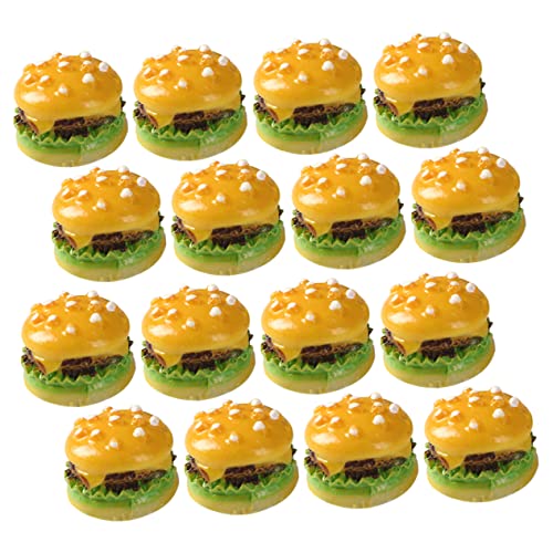 HAWILLOSCH 30 Stück Simulation Burger Mini Küche Mine Spielzeug Künstliche Burger Figur Realistisches Burger Modell Gefälschte Brot Brötchen Brot Hamburger Rindfleisch Burger von HAWILLOSCH