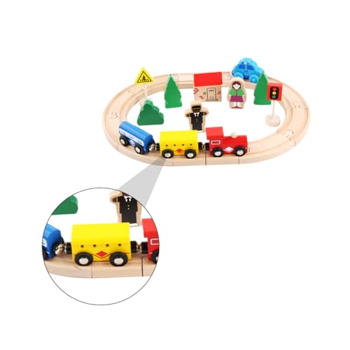 HAWILLOSCH 32 Teiliges Kinder Puzzlespielzeug Aus Buchenholz Eisenbahn Waggon Set Mit Ständig Wechselnden Teilen Für Kreative Spielstunden Ideal Für Jungen Und ädchen Ab 3 Jahren von HAWILLOSCH