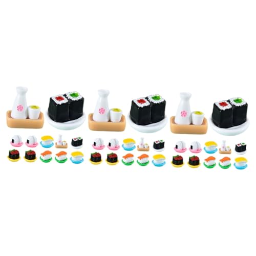 HAWILLOSCH 36 Stück Simuliertes Japanisches Sushi Minihaus Sushi Mini Puppenhaus Essen Kleines Sushi Modell Puppenhaus Sushi Modell Desktop Dekoration Mini Sushi Modell Dekor Mini von HAWILLOSCH