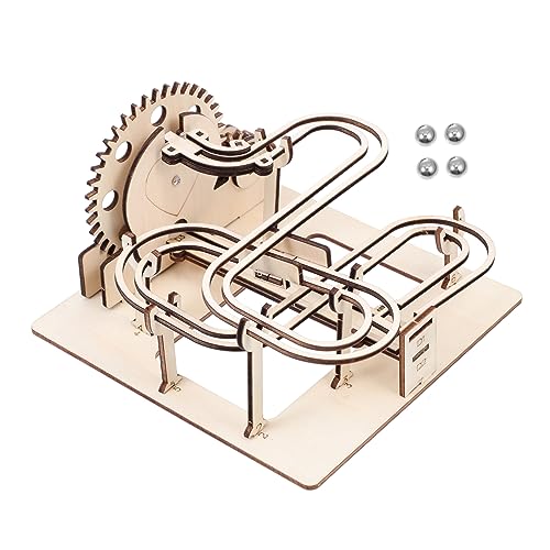 HAWILLOSCH Murmelspiel 3D Marmorbahn Puzzle Handbetriebene Murmelbahn Mit Mechanischem Bausatz Für Pädagogisches DIY Kreativspielzeug Für Interaktive Experimente Rätsel von HAWILLOSCH