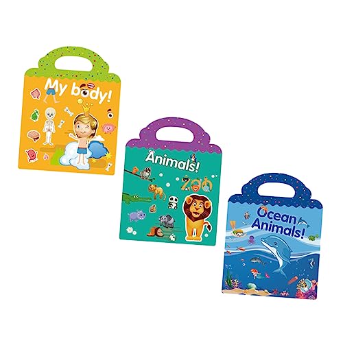 HAWILLOSCH 3st Aufkleber Schultasche Spielzeuge Spielsachen Kinderspielzeug Kinder Sticker Kinder Spielzeug Kognitionsaufkleber Kinder Aufkleber Lustige Abziehbilder Cartoon-Aufkleber Papier von HAWILLOSCH