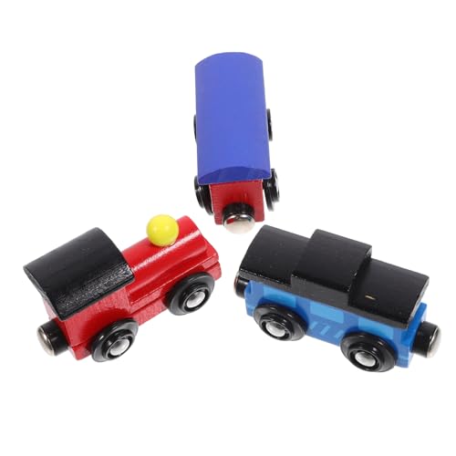 HAWILLOSCH 3st Denkspiel Magnetisches Zugspielzeug Eisenbahnspielzeug Für Die Reise Eisenbahnwaggons Spielzeug Für Jungen Magnetisches Eisenbahnautospielzeug Zahleneisenbahn-Spielzeug Hölzern von HAWILLOSCH