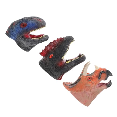 HAWILLOSCH 3st Dinosaurier-handpuppenspielzeug Tierpuppen Realistisch Puppen Mit Beweglichem Mund Rollenspiel Handpuppe Badespielzeug Für Kinder Dino-handpuppen Dinosaurier-actionfigur Gummi von HAWILLOSCH