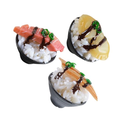 HAWILLOSCH 3st Sushi-Simulation Spielzeugnahrung Kinderspielzeug Lebensmittelmodell Spielzeug Reis Restaurant Spielen Sushi-Spielzeug Essen Vorgeben Foto-Requisite Essensmodell Spielen PVC von HAWILLOSCH