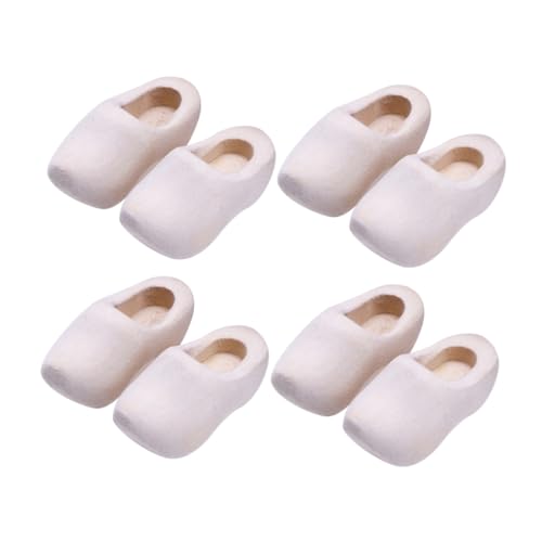 HAWILLOSCH Mini Schuhe Miniature Holzschuhe Für Puppenhaus DIY Mini Klompen Bastelset Leere Holzschuhe Für Puppenhaus Deko Große Mini Hausaccessoires Puppenschuhe von HAWILLOSCH