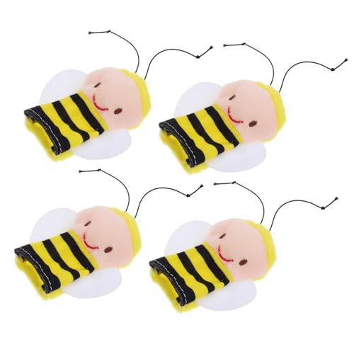 HAWILLOSCH 4 Stück Bienen Fingerpuppen Für Stofftiere Für Das Tier Kinderspielzeug Kleinkind Für Kleinkinder Marienkäfer Tier Fingerpuppe Cartoon Fingerpuppen Plüsch von HAWILLOSCH