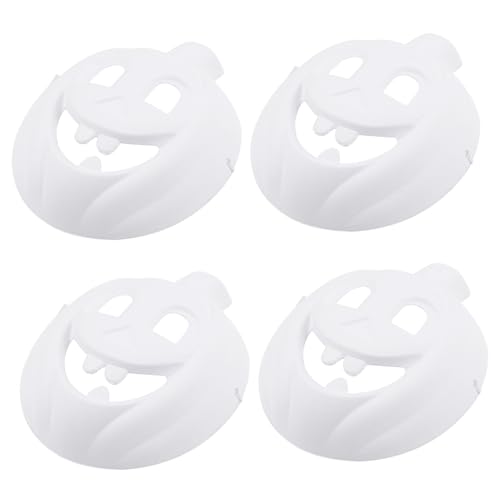 HAWILLOSCH 4 Stück DIY Halloween Kürbis Masken Zum Ausmalen Leere Malmasken Für Kreative Bastelideen Perfekte Halloween Partygeschenke Für Kinder Und Erwachsene von HAWILLOSCH