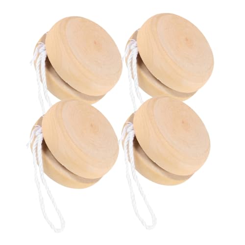 HAWILLOSCH 4 Stück Jo-Jo Spielzeug für Kinder kinderspielzeug Kunstspielzeug Yo-Yo Ball aus Holz Holzspielzeug Dekoration Unfertiges Yoyo-Spielzeug Zeichenspielzeug aus Holz hölzern Khaki von HAWILLOSCH