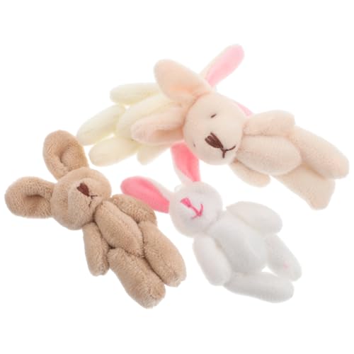 HAWILLOSCH 4 Stück Plüschtier Plüsch-kaninchenspielzeug Mini-häschen- Anhängerdekor Der Kleine Hase Kaninchen-puppen-anhänger Hase Plüschpuppe Süßer Anhänger Kurzer Plüsch von HAWILLOSCH