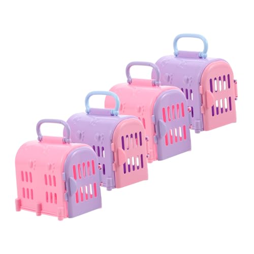 HAWILLOSCH 4 Stücke Miniatur Pet Carrier Hund Reise Box Für Puppenhaus Pretend Spielen Realistische Reise Käfig Farbe von HAWILLOSCH