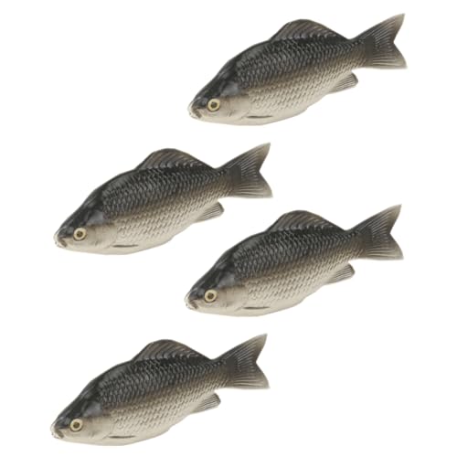 HAWILLOSCH 4 Stück Simulation von Schaumfischen künstlicher Fisch künstlicher Seefisch realistisches Fischspielset künstliche Fische Tiere Figuren künstliches Fischmodell Tiermodell Dark Grey von HAWILLOSCH