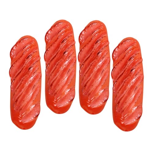 HAWILLOSCH 4 Stück Simulierte Wurst Künstliche Hotdog-Requisite Faux-hot-Dog-Ornament Fake-Bratwurst- Realistisches Hot-Dog-Modell Fake-hot-Dog-ausstellungsmodell Wurst-Modell PVC Rot von HAWILLOSCH