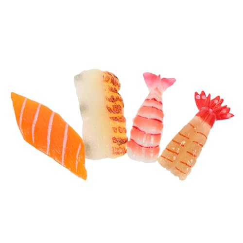 HAWILLOSCH 4 Stück Sushi-Simulation künstliches Sushi-Spielzeug lebensechtes Sushi-Dekor realistisches Sushi-Spielzeug Sushi Spielzeug Sushi zubehör künstliches Sushi-Modell Food-Modell PVC von HAWILLOSCH