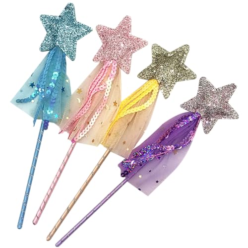 HAWILLOSCH 4 Stück Teiliges Glitzer Feenstäbe für Handliche Feenstäbe aus Kinderfreundlichem Material als Party und Cosplay Farbenfrohe Magische Stäbe für Fantasievolles HAWILLOSCH 4 Stück Teiliges Glitzer Feenstäbe für Handliche Feenstäbe aus Kinderfreundlichem Material als Party und Cosplay Farbenfrohe Magische Stäbe für Fantasievolles von HAWILLOSCH