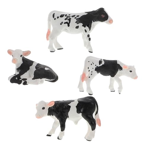 HAWILLOSCH Realistische Mit Moos Bedeckte Kuhfiguren 4er-Pack Miniaturmodelle Von Nutztieren Lernspielzeug Für Kleinkinder Dekorative Stücke Für Zuhause von HAWILLOSCH