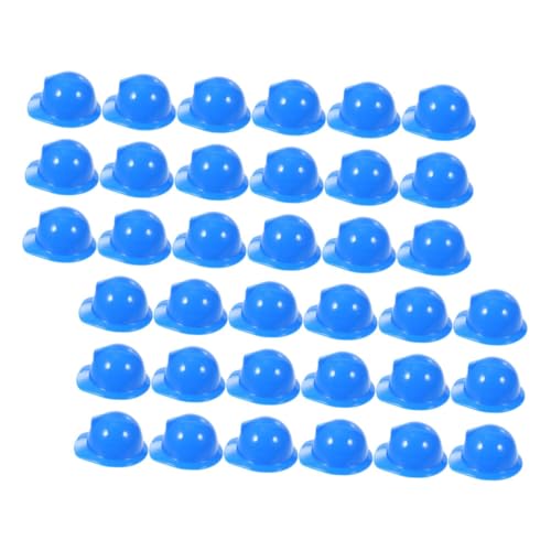 HAWILLOSCH 40St Mini-Bauhut Miniaturpuppenhelme Miniatur-Flaschen-Topper-Hüte Mini-Hut Arbeiter Mützen Mini-Helme safety cap relief cap Mini-Schutzhelm aus Kunststoff Vogelhelm Plastik Blue von HAWILLOSCH