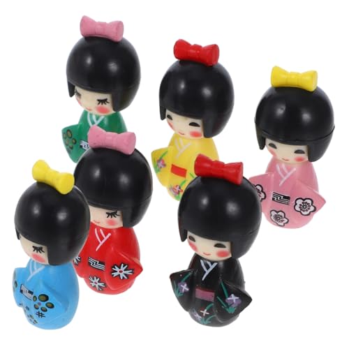 HAWILLOSCH 48 STK Kimono-puppenschmuck Bausätze Spielzeug Für Jugendliche Mädchen Asiatisch Miniatur-Kimono-Statue Japanische Kimonofigur Feng Miniatur-Kimono-Puppe Japanische Figur Auto PVC von HAWILLOSCH