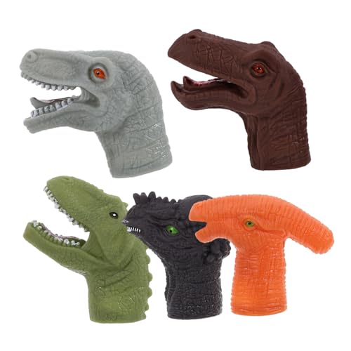 HAWILLOSCH 5 Stück Dinosaurier Fingerpuppen Kinderspielzeug Kleinkindspielzeug Dinosaurierform Fingerpuppen Eltern Kinder Spielzeug Kinder Handpuppen Hand Fingerpuppen Spielzeug von HAWILLOSCH