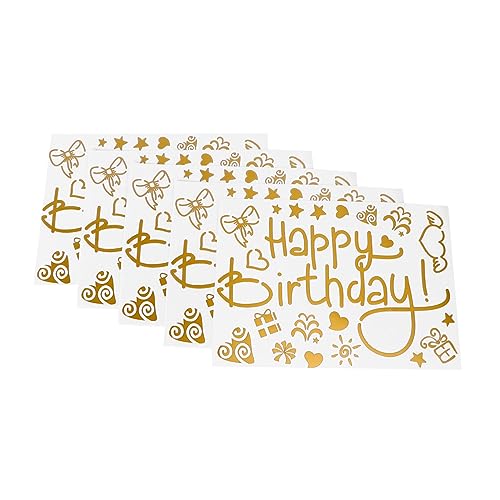 HAWILLOSCH 5 Stück Goldene Geburtstagsaufkleber Wandaufkleber Dekorative Ballonaufkleber Für Partydekoration Happy Birthday 30x30 cm von HAWILLOSCH