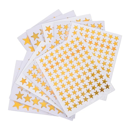 HAWILLOSCH 50 Blatt Sterne-Aufkleber Kleine Sternaufkleber Aufkleber Sterne Sternaufkleber Für Kinderbelohnung Fünfzackiger Sternaufkleber Stern-Aufkleber Aufkleber Klein Golden von HAWILLOSCH