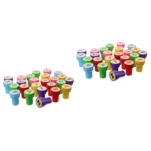 HAWILLOSCH 52 STK Kinderstempel Selbstfärbende Stempel für Kinder für Kinderpartys Kinder Stempel kiddostempel Alphabetstempel für Kinder selbstfärbende 26-Buchstaben-Stempel Plastik von HAWILLOSCH