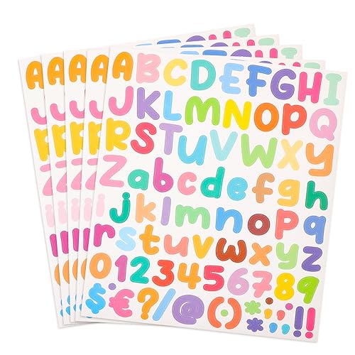 HAWILLOSCH Zahlenaufkleber Für Scrapbooking 5 Stück Selbstklebende Alphabet-buchstabenaufkleber Vielseitig Einsetzbar Für Dekorations- Und Bastelprojekte von HAWILLOSCH