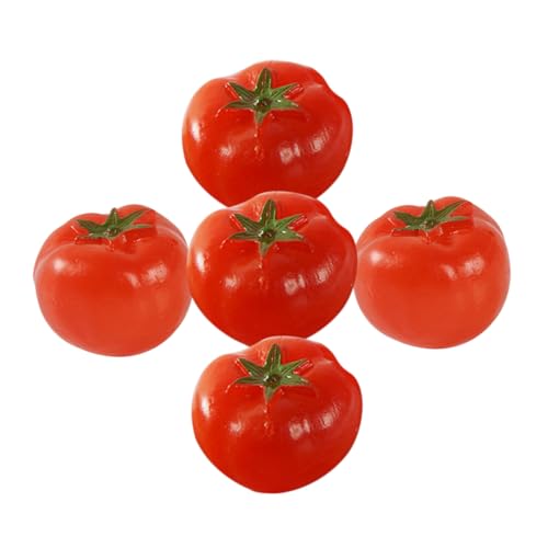 HAWILLOSCH 5st Kirschtomatenmodell Künstliche Miniaturtomate Miniatur-tomatenmodelle Miniatur-Tomaten-Requisiten Mini-fruchtmodell Mini-künstliche Tomate Miniatur-obstdekorationen PVC Rot von HAWILLOSCH