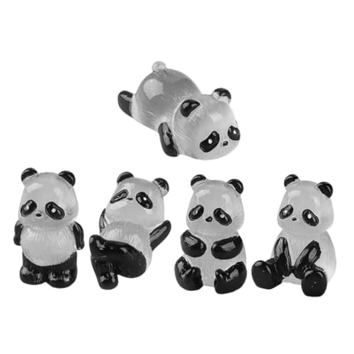 HAWILLOSCH 5st Mikrolandschaft Panda Mini-tierfiguren- Cartoon-Panda-Figuren Miniatur-Panda-Figur Für Den Garten Miniatur-tierstatuen Miniaturtier Im Garten Mini-Panda Kleiner Panda Harz von HAWILLOSCH