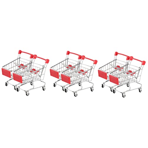 HAWILLOSCH 6 STK Mini-einkaufswagen Miniatur-einkaufswagen-Spielzeug Kinder Einkaufswagen Spielzeug Nachgeahmtes Einkaufswagenspielzeug Miniatur-supermarktwagen Supermarkt-handwagen Eisen von HAWILLOSCH