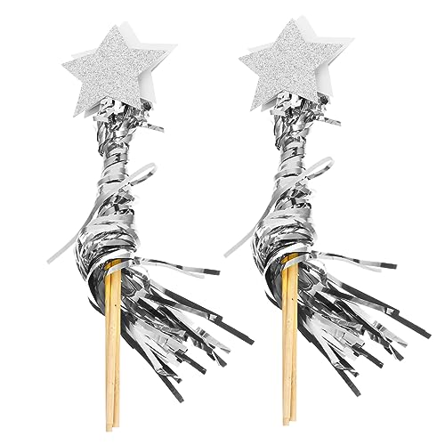 HAWILLOSCH 6 STK Weihnachtsbaum-Stirnband Hochzeit Dekorationen Henne Junggesellinnenabschied Halloween Kleidung Halloween Costumes Feenhafter Zauberstab Party Engel Zauberstab Regen Silver von HAWILLOSCH