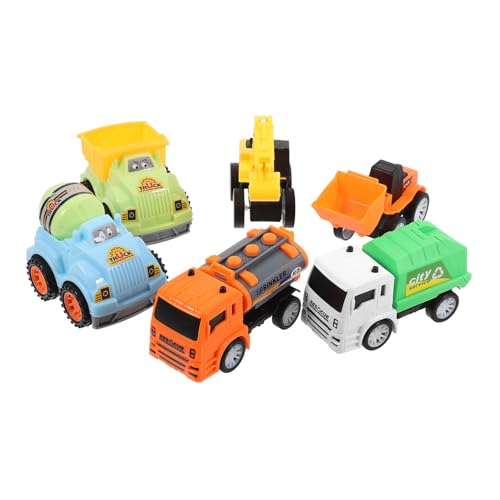 HAWILLOSCH 6 Stück Mini Rühr LKW Fahrzeugspielzeug Für Kinder Rückzugskraft Spielzeug Trucks Lernspielzeug Für Kleinkinder Ab 3 Jahren Kinderfahrzeuge Set von HAWILLOSCH