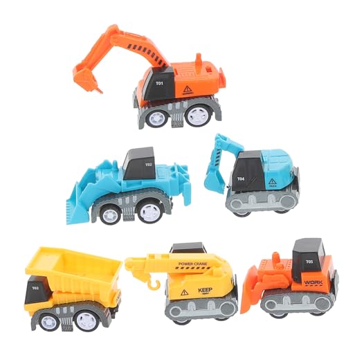 HAWILLOSCH 6 Teiliges Technisches Fahrzeugmodell Kleinkind Autospielzeug Kinderspielzeug Kinderbagger Spielzeug Kinder Bauauto Spielzeug Kleinkinder Kleiner BAU LKW von HAWILLOSCH