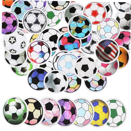 HAWILLOSCH 60 Pcs Fußball Aufkleber Fußball Aufkleber Kinder Sport Aufkleber Groß Spaß Dekorative Set von HAWILLOSCH