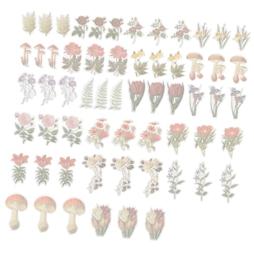 HAWILLOSCH 60St Pocket-Sticker-Pack Blumenaufkleber Handkontoaufkleber dekorative Scrapbook-Aufkleber Scrapbooking Sticker Scrapbook Stickers stickern Zeitschriftenaufkleber Papieraufkleber von HAWILLOSCH