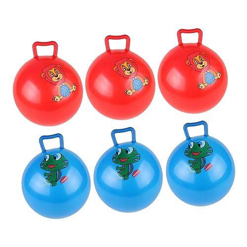 HAWILLOSCH 6St Schläger handhaben Cartoon-Muster-Hopping-Ball Hüpfbälle für Kinder Hüpfball für Kinder hupfball für Kinder Activity für Kinder Sprungball Kinder Spielzeug-Cartoon-Ball PVC von HAWILLOSCH