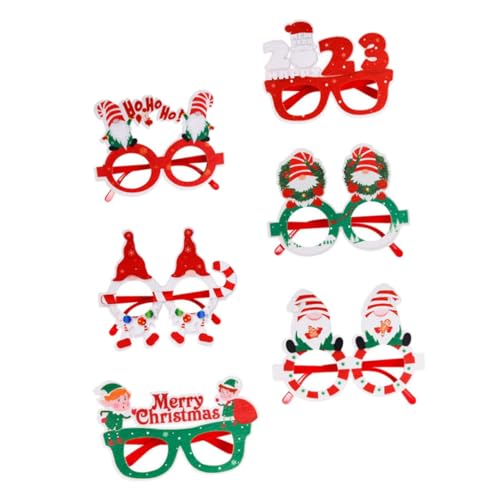 HAWILLOSCH 6St Weihnachts-Kinderbrille urlaub brillengestelle Neuheit Kostüm Brille Weihnachtskostüm Brille sonnenbrille geschenktüten Party-Brillengestelle Weihnachtsbrillengestelle Plastik von HAWILLOSCH