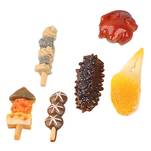 HAWILLOSCH 6St simuliertes Essen Cute Decor bastelmaterial Dollhouse Accessories bastel Material sammlerstücke puppenhaus Dekoration Snacks Landschafts-Snack-Ornament Snack-Modell-Dekor Harz von HAWILLOSCH