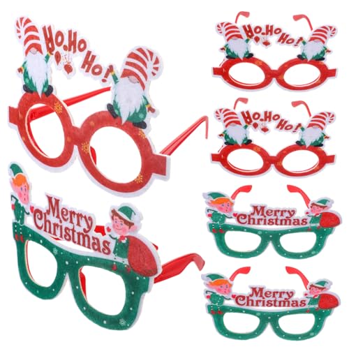 HAWILLOSCH 6St weihnachtsdeko faschingskostüme kinder partygeschenke festival glasses Brillengestell Partybrille prop Foto-Requisite für Weihnachten dekorative Gläser für Partys Plastik von HAWILLOSCH