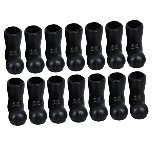 HAWILLOSCH 7 Paar Schwarze Weihnachtsmann Weihnachtstischdekorationen Kinderstiefel Mini Spielzeug Puppenhaus Weihnachtsstiefel Puppenhaus Weihnachtsmann Stiefel Schuhe Weihnachten von HAWILLOSCH